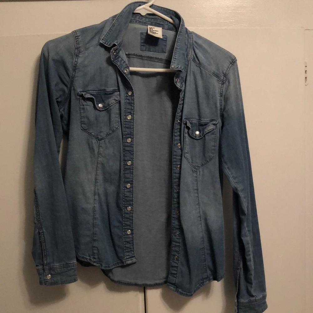 H&M Blue Denim Button Shirt
